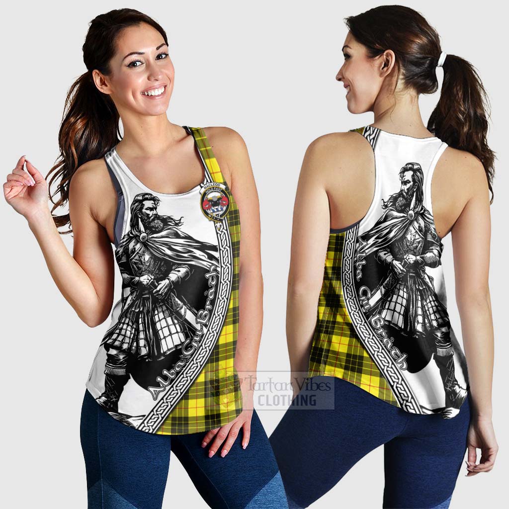 Tartan Vibes Clothing MacLeod (McLeod) Tartan Clan Crest Women's Racerback Tanks with Highlander Warrior Celtic Style