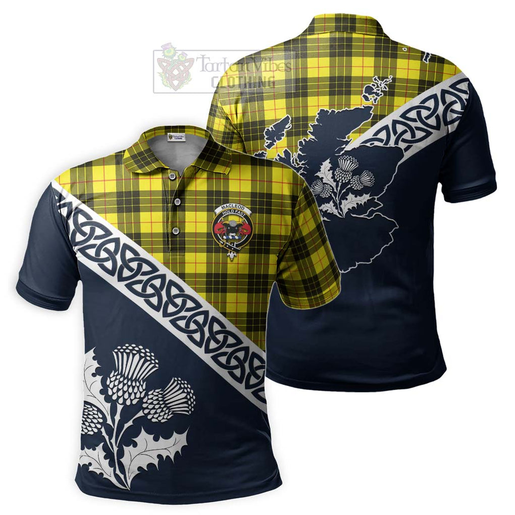 MacLeod (McLeod) Tartan Polo Shirt Featuring Thistle and Scotland Map