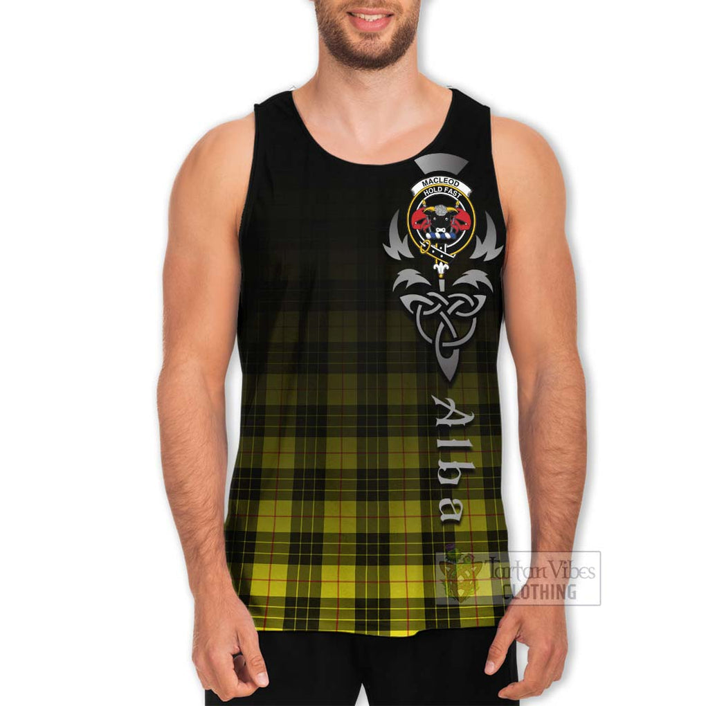 Tartan Vibes Clothing MacLeod (McLeod) Tartan Men's Tank Top Featuring Alba Gu Brath Family Crest Celtic Inspired