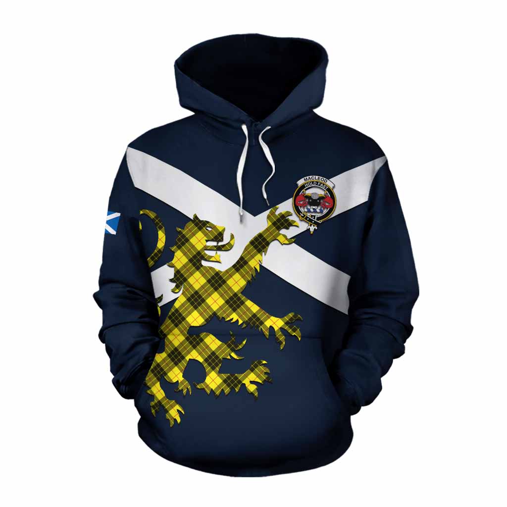 Tartan Vibes Clothing MacLeod (McLeod) Tartan Lion Rampant Cotton Hoodie Proudly Display Your Heritage with Alba Gu Brath and Clan Name