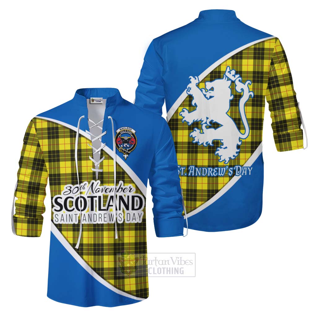 Tartan Vibes Clothing MacLeod (McLeod) Family Crest Tartan Ghillie Kilt Shirt Celebrate Saint Andrew's Day in Style