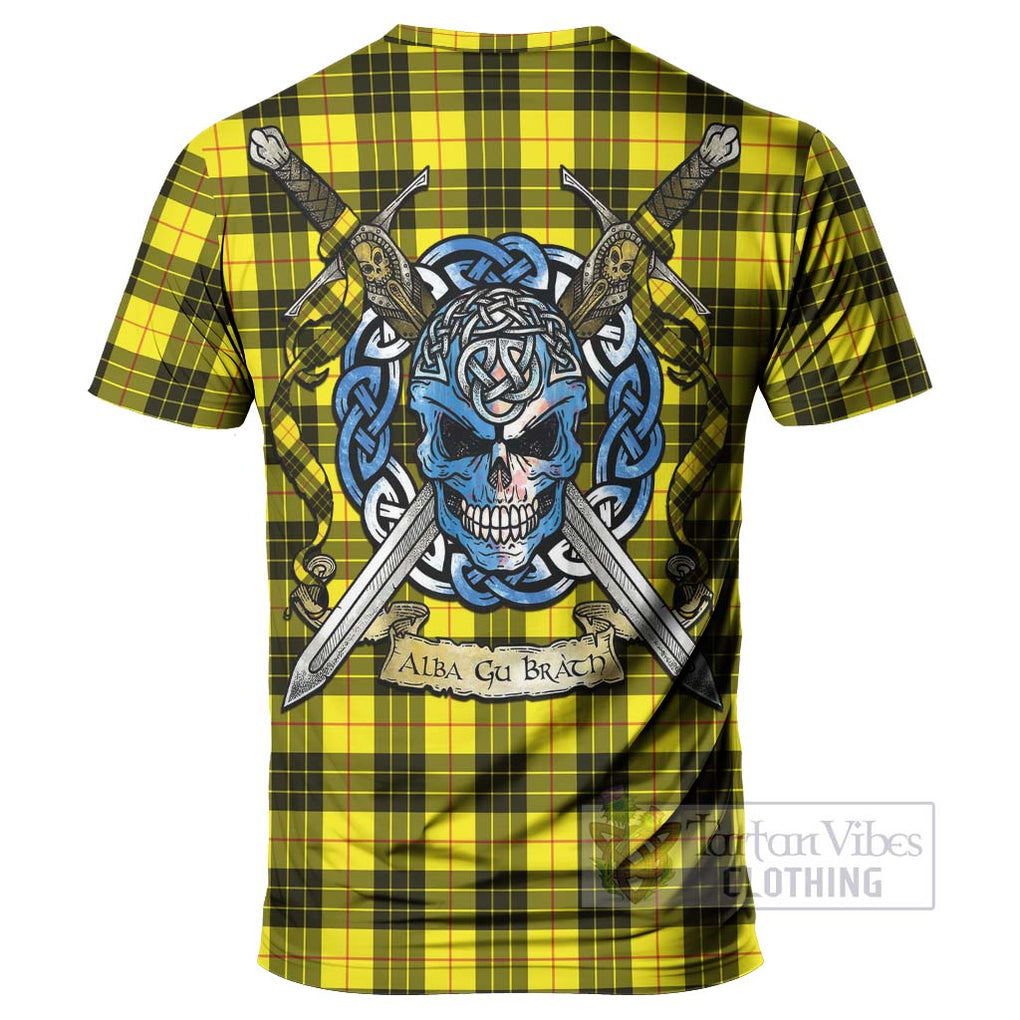 Tartan Vibes Clothing MacLeod (McLeod) Tartan T-Shirt with Family Crest Celtic Skull Style