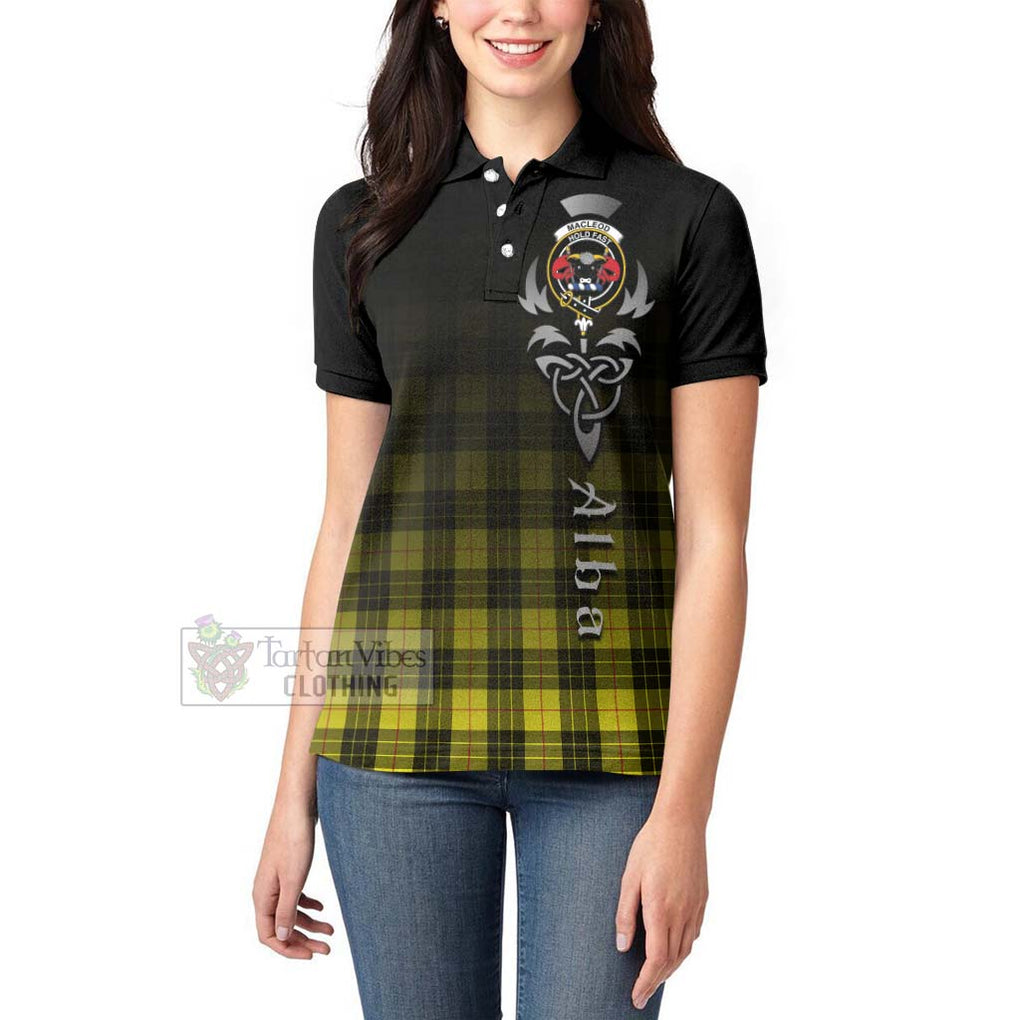 Tartan Vibes Clothing MacLeod (McLeod) Tartan Women's Polo Shirt Featuring Alba Gu Brath Family Crest Celtic Inspired