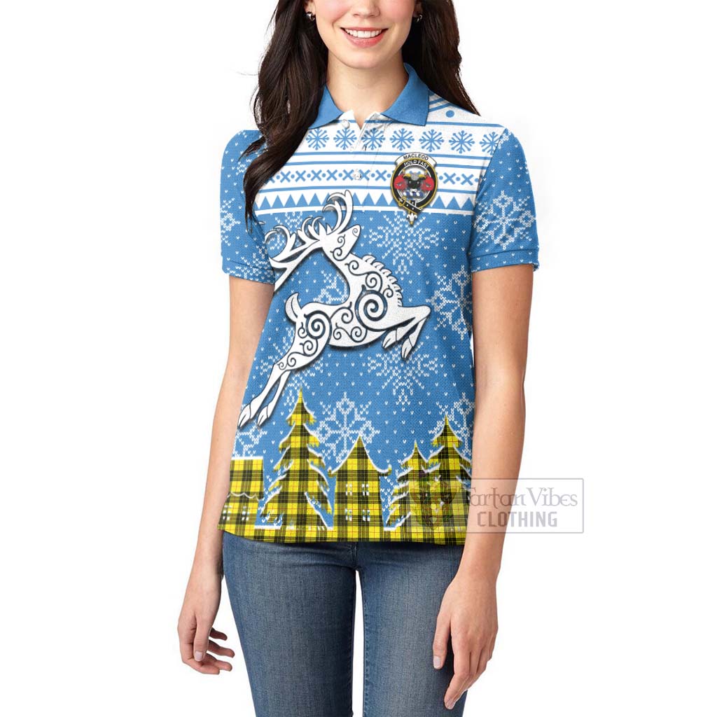 MacLeod (McLeod) Clan Christmas Women's Polo Shirt Celtic Reindeer Style - Tartan Vibes Clothing