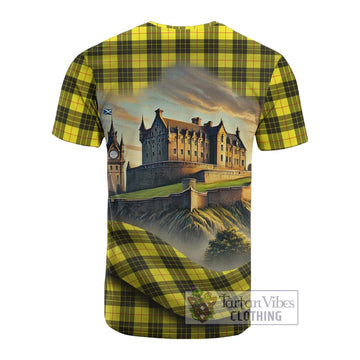 MacLeod (McLeod) Tartan Family Crest Cotton T-shirt with Scottish Ancient Castle Style - Tartan Vibes Clothing