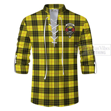 MacLeod (McLeod) Tartan Ghillie Kilt Shirt with Family Crest Celtic Skull Style