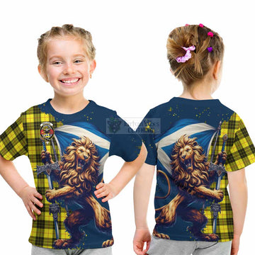 MacLeod (McLeod) Tartan Family Crest Kid T-Shirt with Scottish Majestic Lion