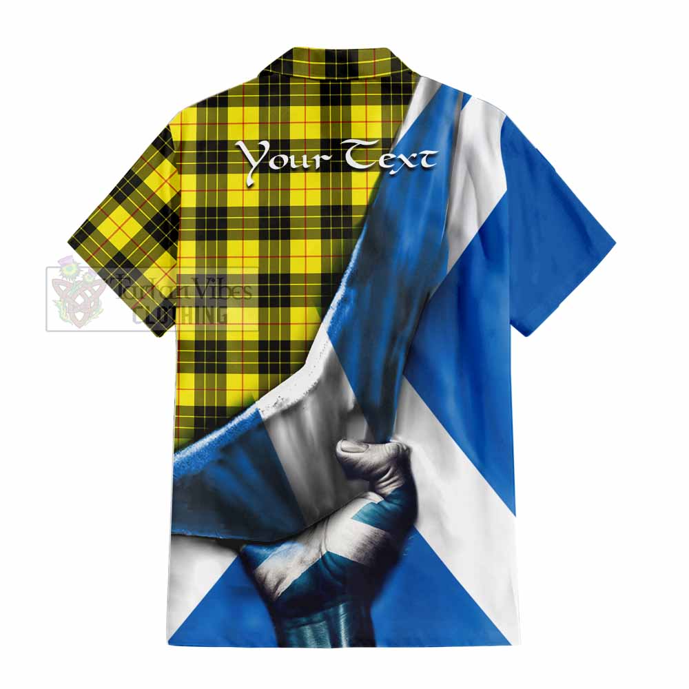 Tartan Vibes Clothing MacLeod (McLeod) Tartan Short Sleeve Button Shirt with Family Crest Scotland Patriotic Style