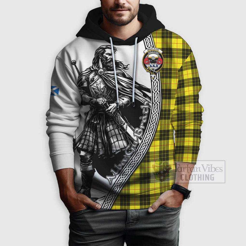 Tartan Vibes Clothing MacLeod (McLeod) Tartan Clan Crest Hoodie with Highlander Warrior Celtic Style