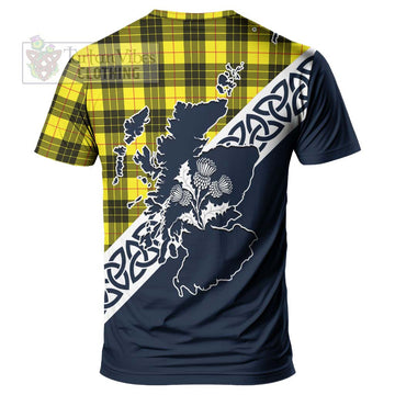 MacLeod (McLeod) Tartan T-Shirt Featuring Thistle and Scotland Map