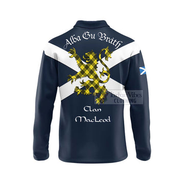 MacLeod (McLeod) Tartan Lion Rampant Long Sleeve Polo Shirt  Proudly Display Your Heritage with Alba Gu Brath and Clan Name