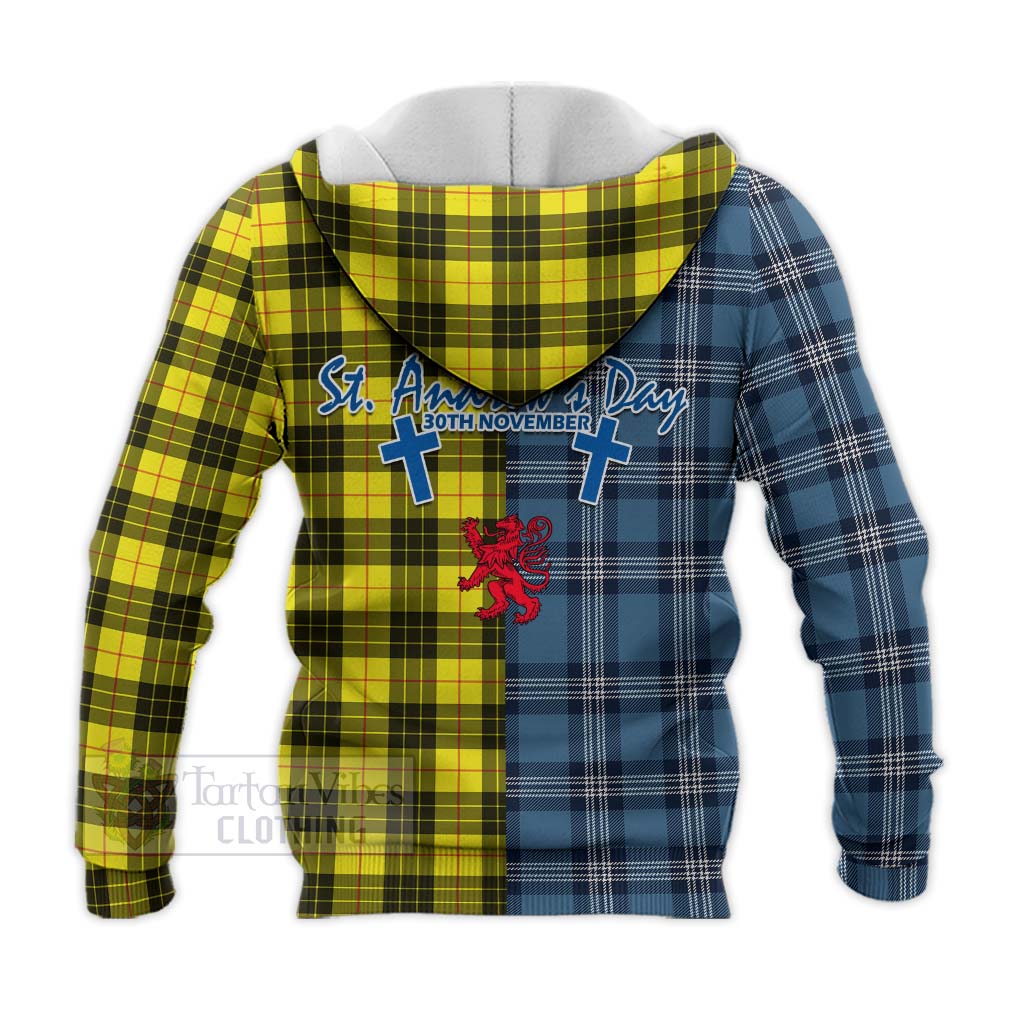 Tartan Vibes Clothing MacLeod (McLeod) Tartan Knitted Hoodie Happy St. Andrew's Day Half Tartan Style