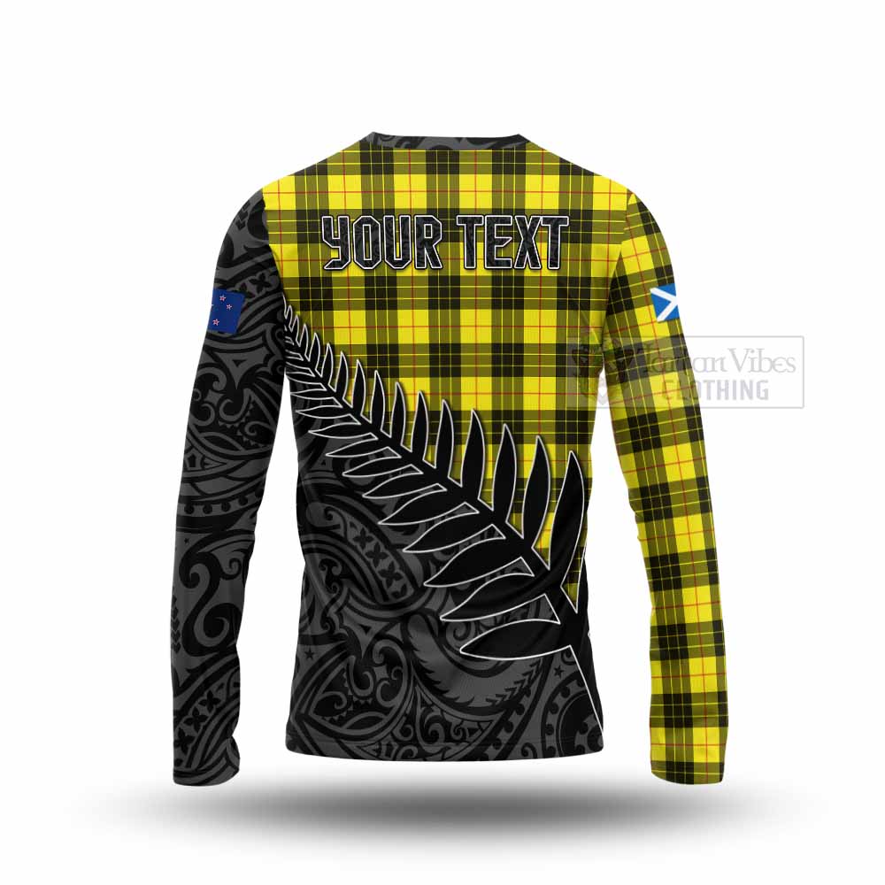 Tartan Vibes Clothing MacLeod (McLeod) Crest Tartan Long Sleeve T-Shirt with New Zealand Silver Fern Half Style