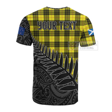 MacLeod (McLeod) Crest Tartan Cotton T-shirt with New Zealand Silver Fern Half Style