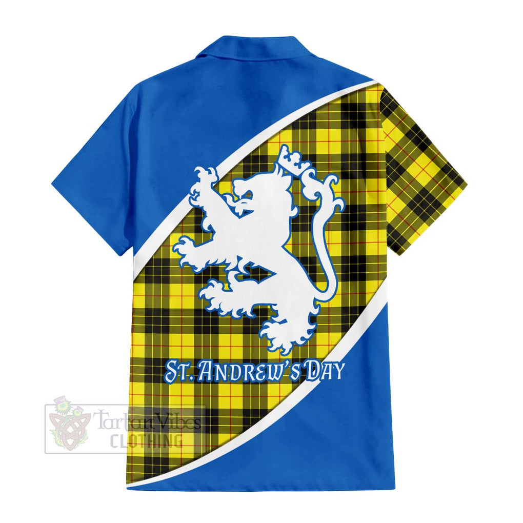 Tartan Vibes Clothing MacLeod (McLeod) Family Crest Tartan Short Sleeve Button Shirt Celebrate Saint Andrew's Day in Style