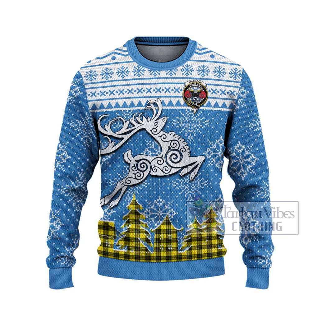 Tartan Vibes Clothing MacLeod (McLeod) Clan Christmas Ugly Sweater with Tartan and Celtic Raindeer Style