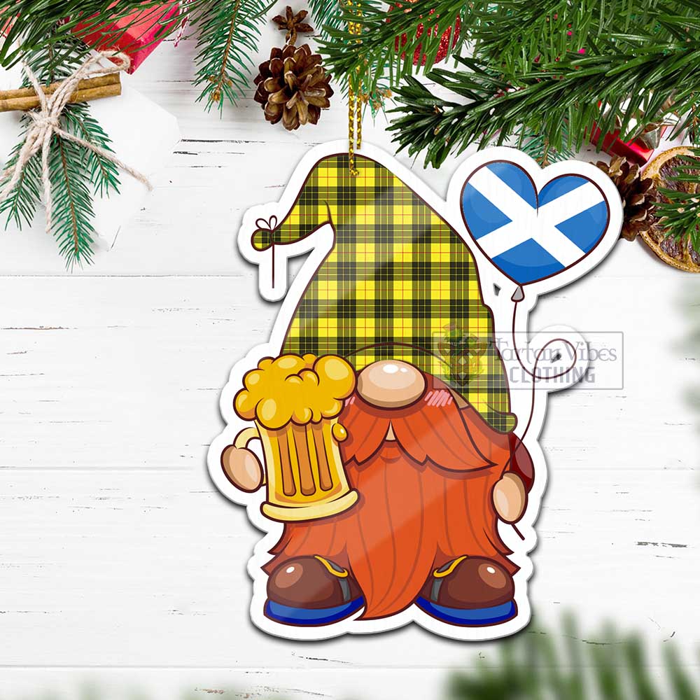 Tartan Vibes Clothing MacLeod (McLeod) Tartan Gnome Holding Beer Glass Christmas Ornament with Personalized National Flag