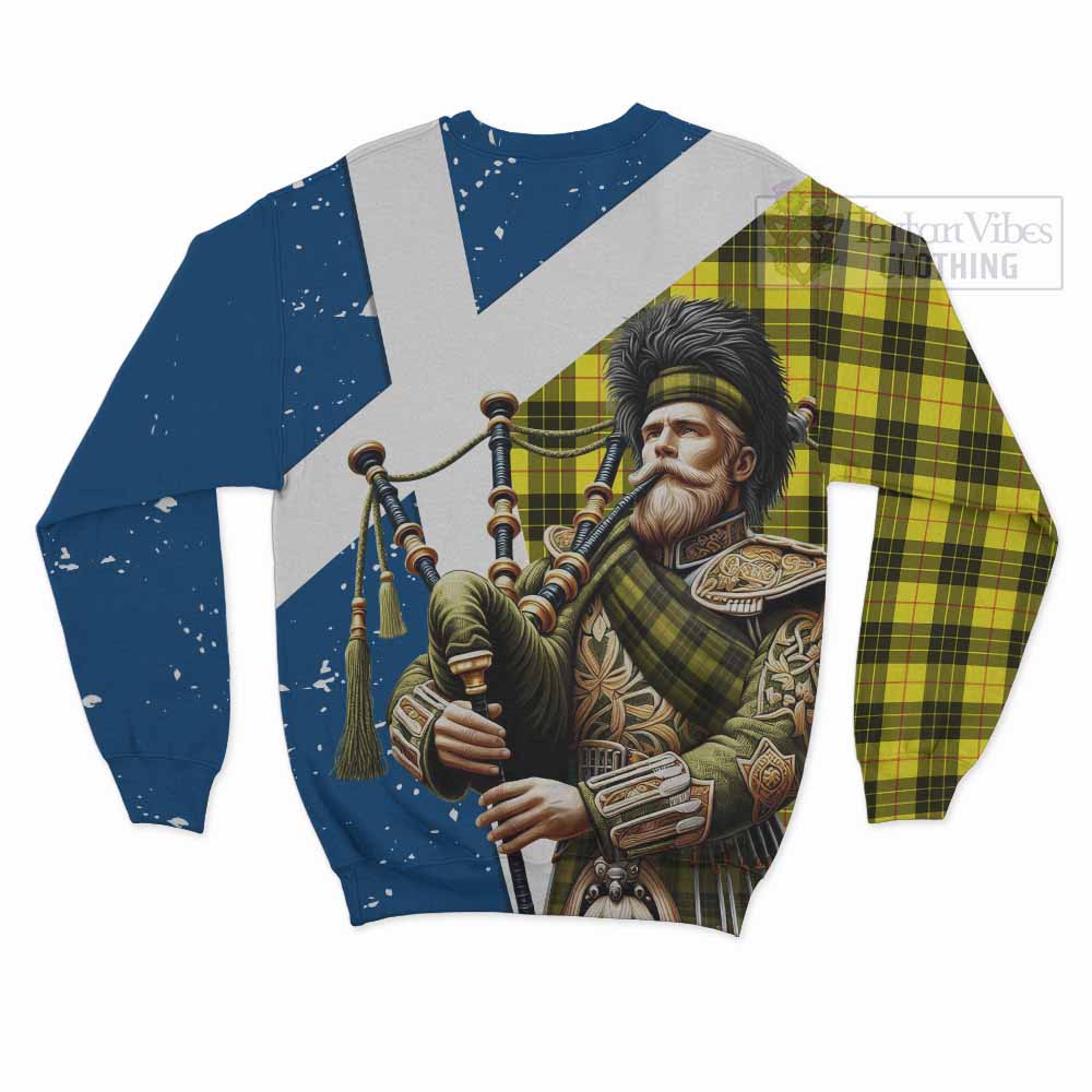 Tartan Vibes Clothing MacLeod (McLeod) Tartan Sweatshirt with Family Crest Scottish Bagpiper Vibes