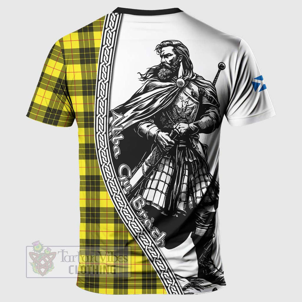 Tartan Vibes Clothing MacLeod (McLeod) Tartan Clan Crest T-Shirt with Highlander Warrior Celtic Style