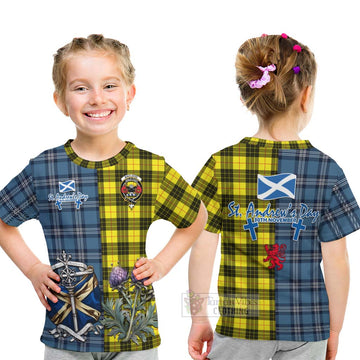 MacLeod (McLeod) Tartan Kid T-Shirt Happy St. Andrew's Day Half Tartan Style