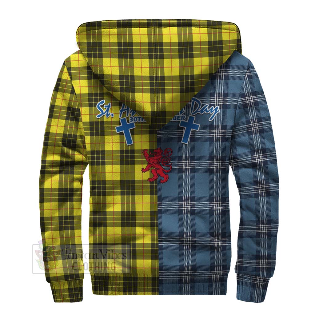 Tartan Vibes Clothing MacLeod (McLeod) Tartan Sherpa Hoodie Happy St. Andrew's Day Half Tartan Style