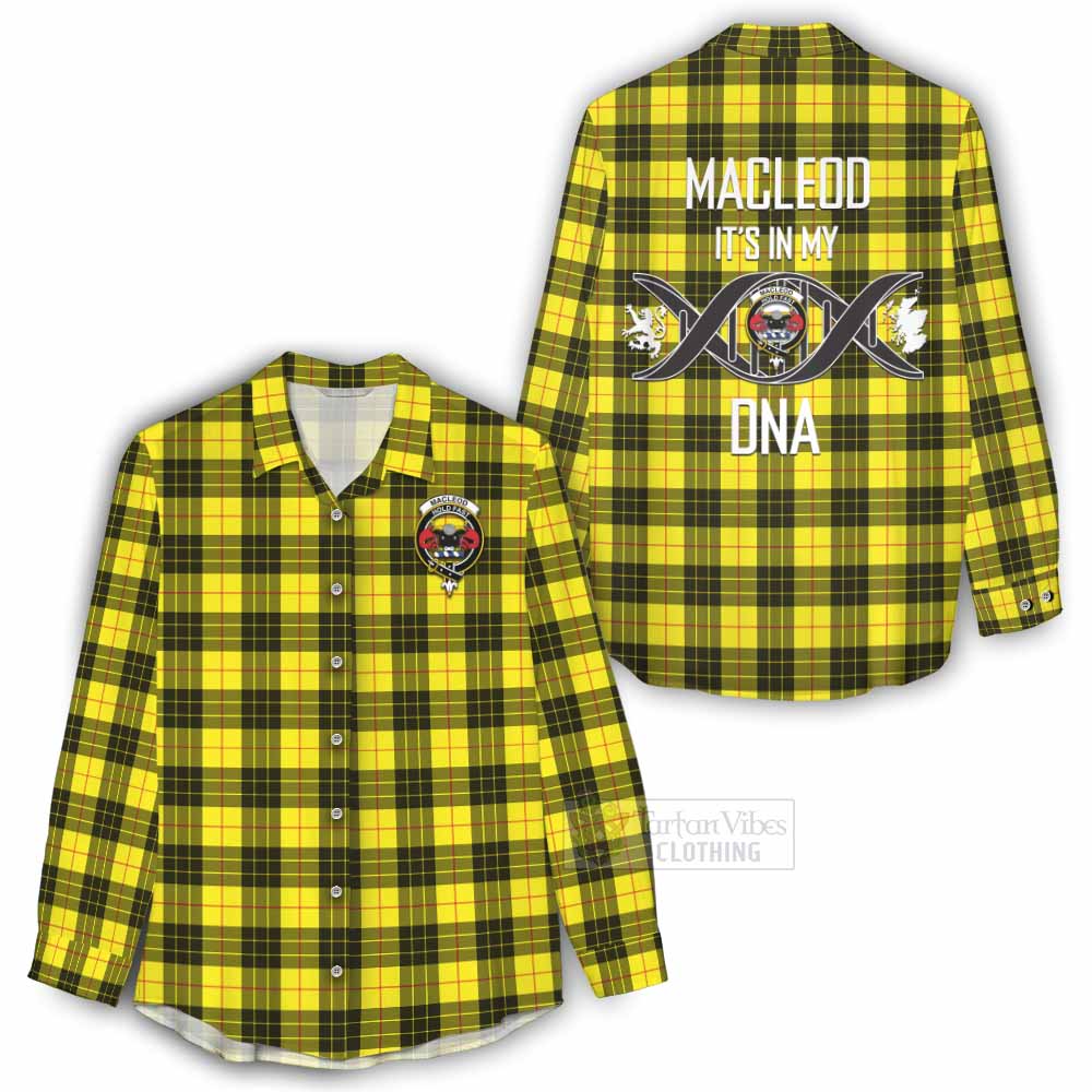 Tartan Vibes Clothing MacLeod (McLeod) Tartan Women's Casual Shirt with Family Crest DNA In Me Style