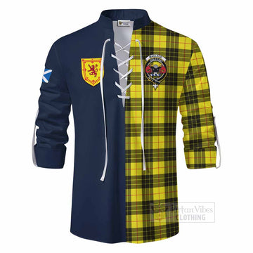 MacLeod (McLeod) Tartan Ghillie Kilt Shirt Alba with Scottish Lion Royal Arm Half Style