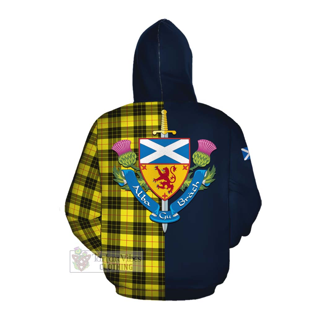 Tartan Vibes Clothing MacLeod (McLeod) Tartan Cotton Hoodie Alba with Scottish Lion Royal Arm Half Style