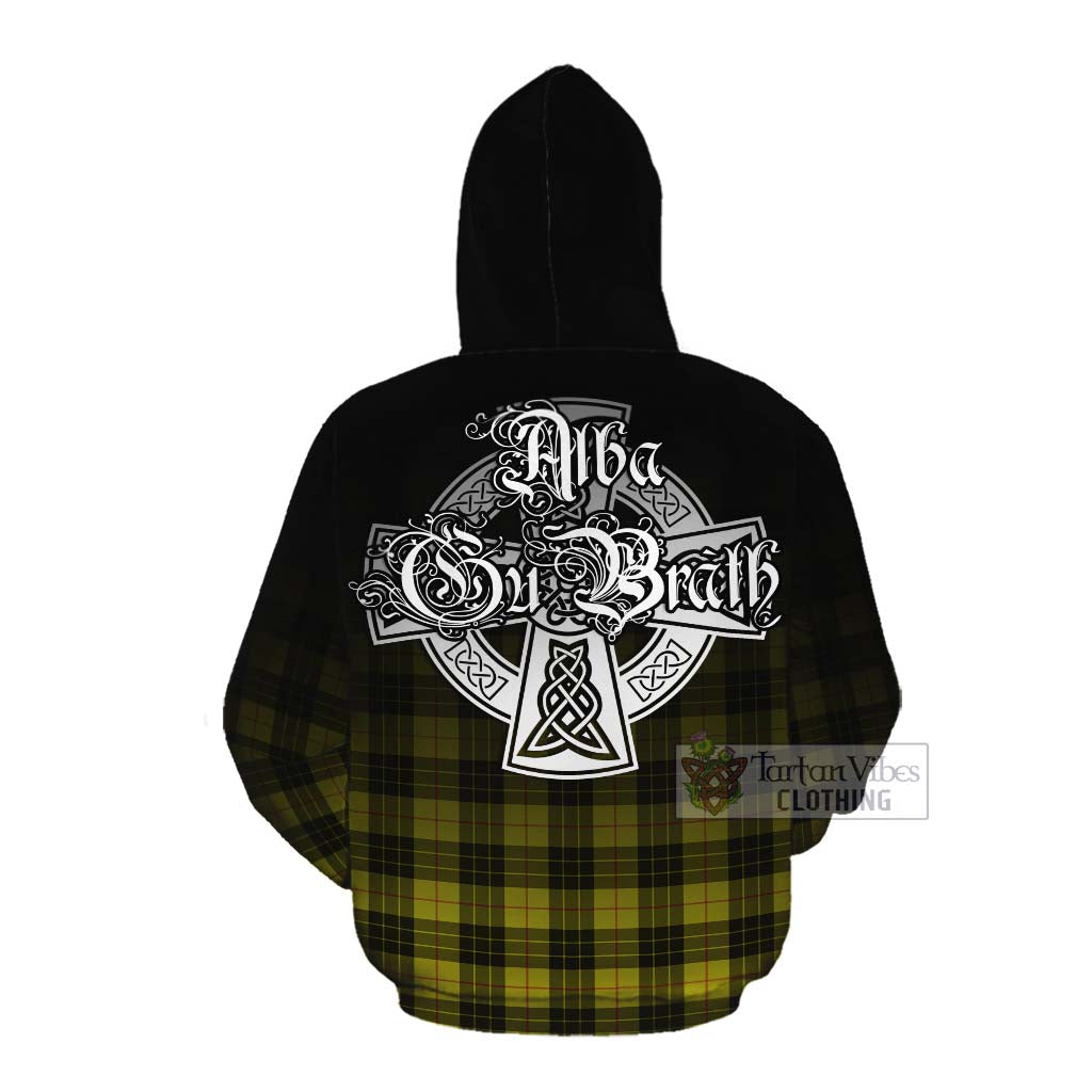 Tartan Vibes Clothing MacLeod (McLeod) Tartan Cotton Hoodie Featuring Alba Gu Brath Family Crest Celtic Inspired