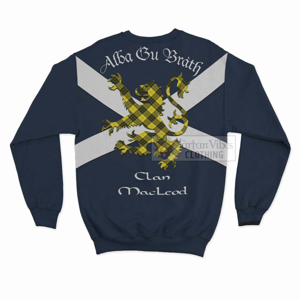 Tartan Vibes Clothing MacLeod (McLeod) Tartan Lion Rampant Sweatshirt – Proudly Display Your Heritage with Alba Gu Brath and Clan Name