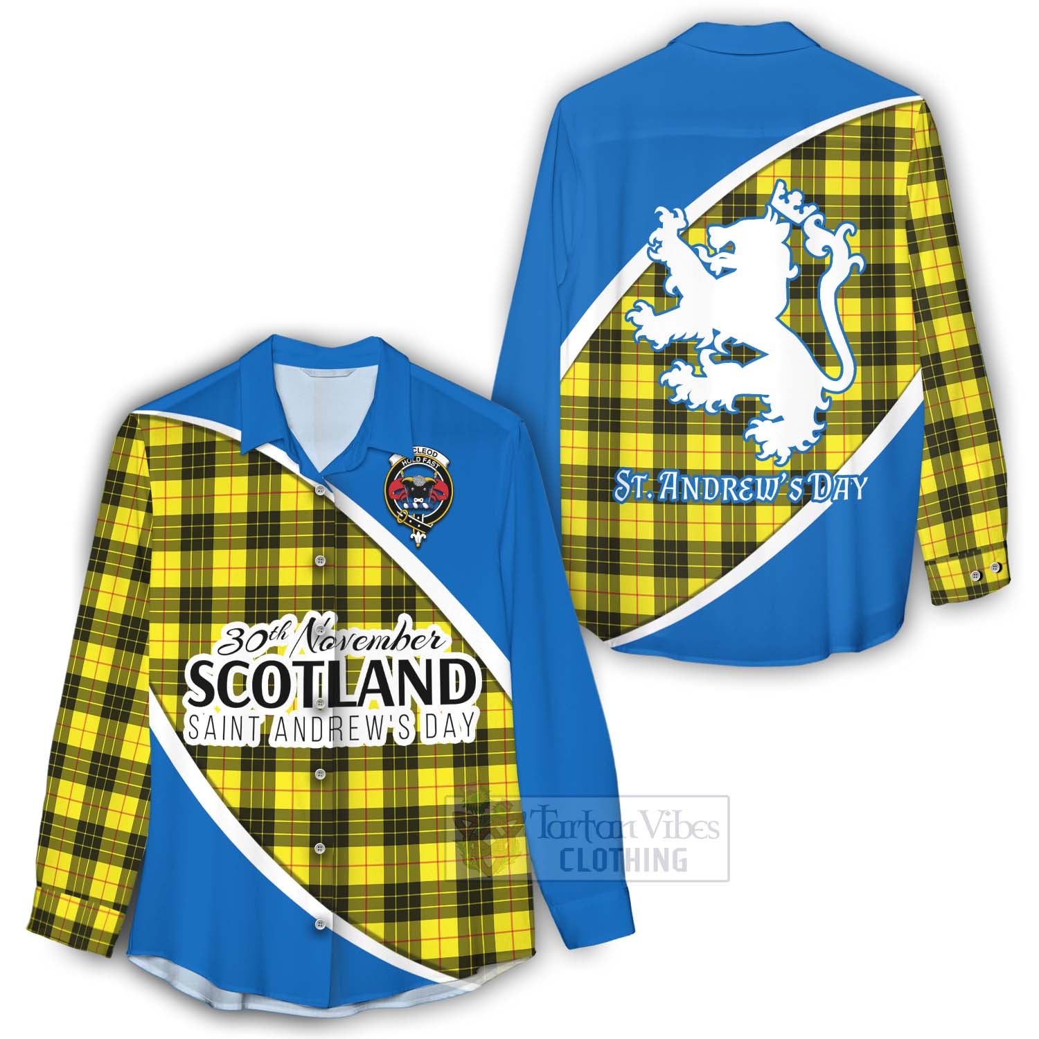 Tartan Vibes Clothing MacLeod (McLeod) Family Crest Tartan Women's Casual Shirt Celebrate Saint Andrew's Day in Style