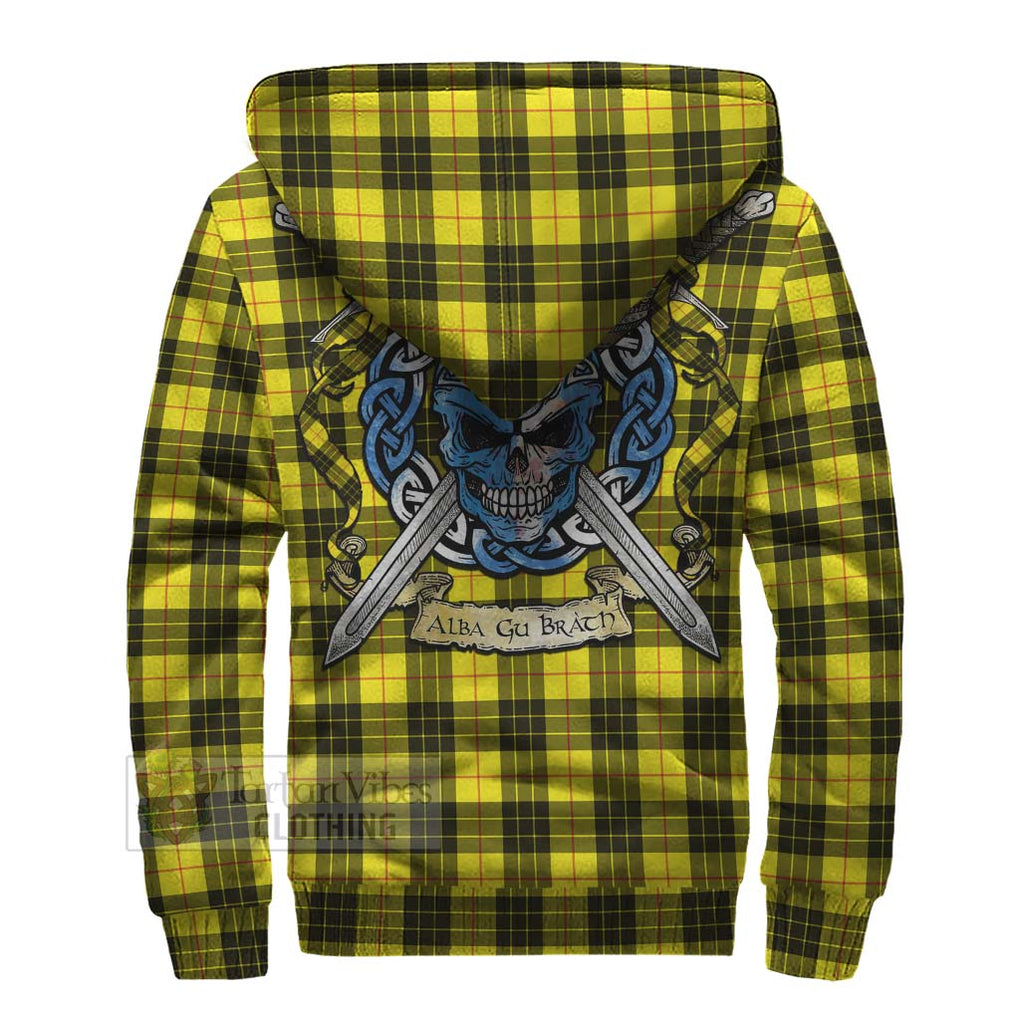 Tartan Vibes Clothing MacLeod (McLeod) Tartan Sherpa Hoodie with Family Crest Celtic Skull Style