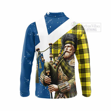 MacLeod (McLeod) Tartan Long Sleeve Polo Shirt with Family Crest Scottish Bagpiper Vibes