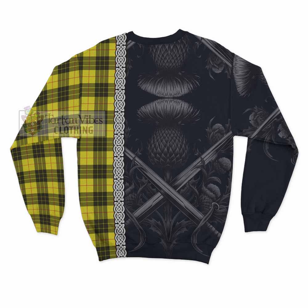 Tartan Vibes Clothing MacLeod (McLeod) Tartan Sweatshirt with Family Crest Cross Sword Thistle Celtic Vibes