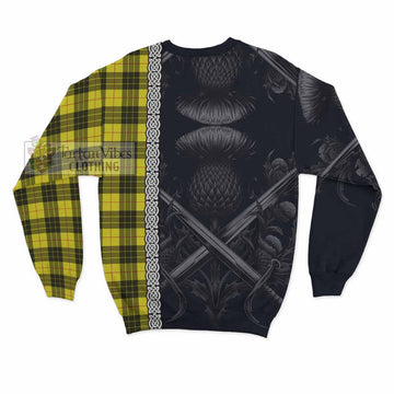 MacLeod (McLeod) Tartan Sweatshirt with Family Crest Cross Sword Thistle Celtic Vibes