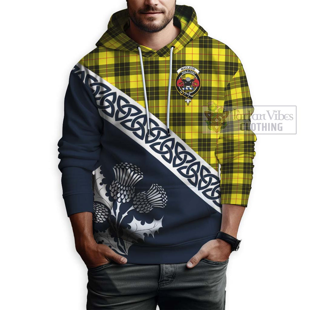 Tartan Vibes Clothing MacLeod (McLeod) Tartan Hoodie Featuring Thistle and Scotland Map