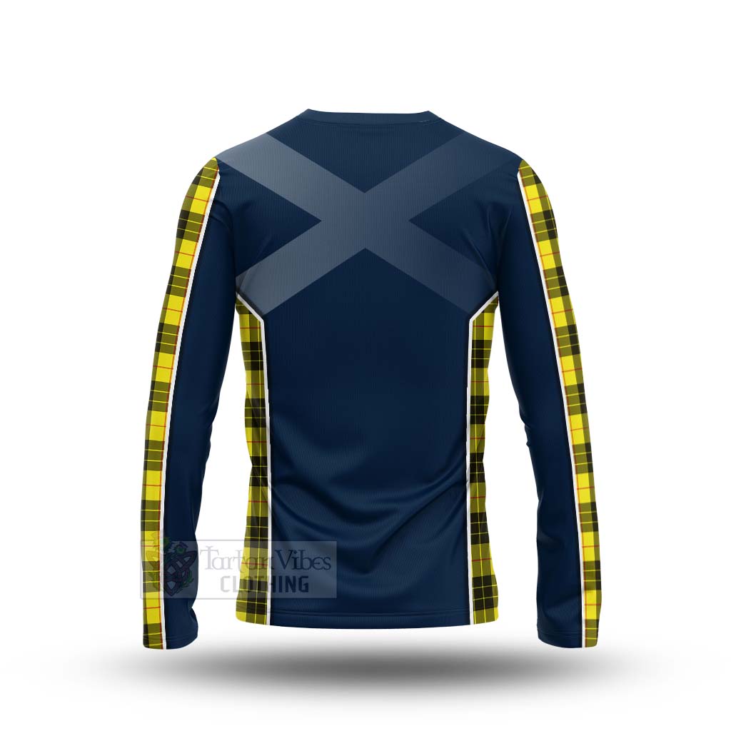 Tartan Vibes Clothing MacLeod (McLeod) Tartan Long Sleeve T-Shirt with Family Crest and Scottish Thistle Vibes Sport Style