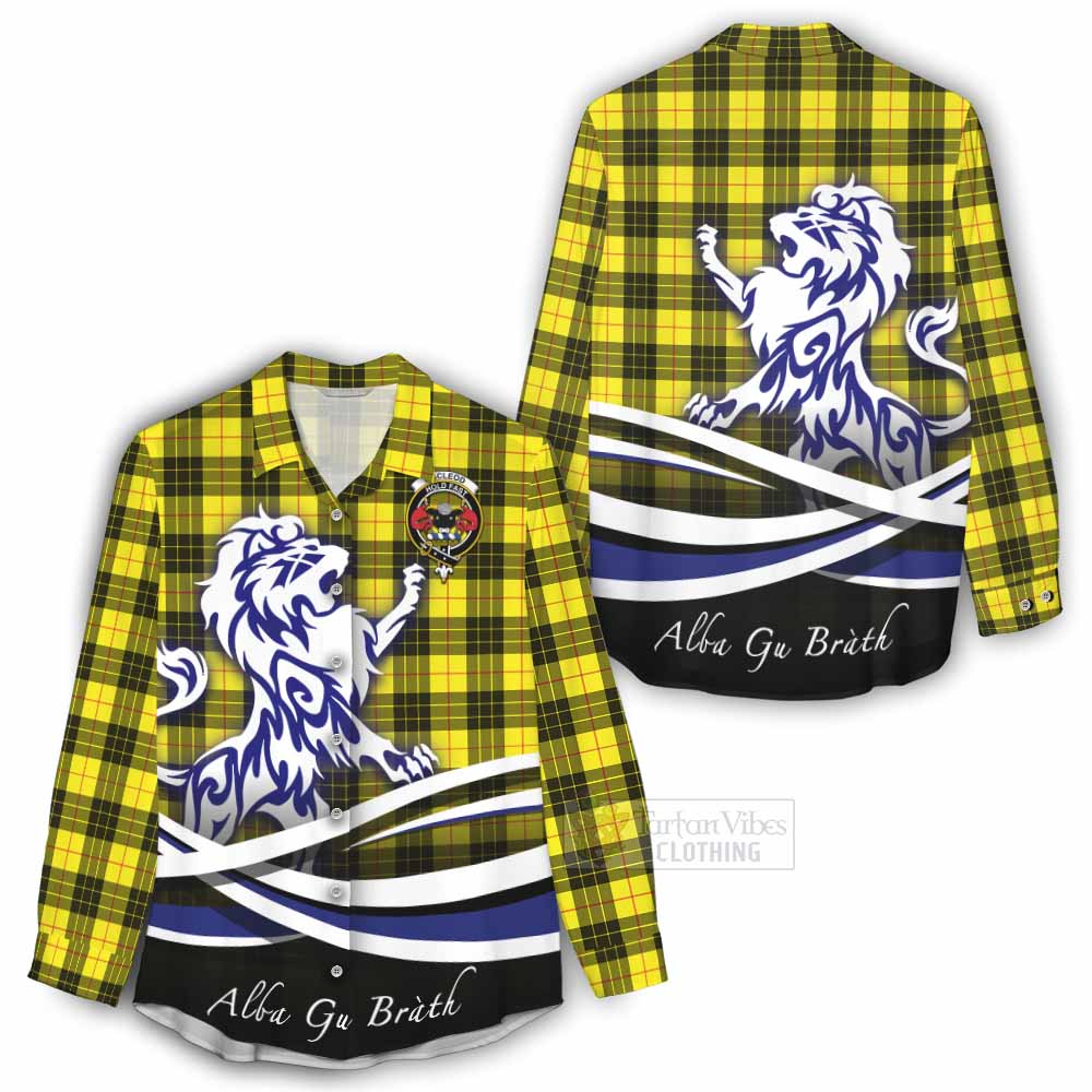 Tartan Vibes Clothing MacLeod (McLeod) Tartan Women's Casual Shirt with Alba Gu Brath Regal Lion Emblem