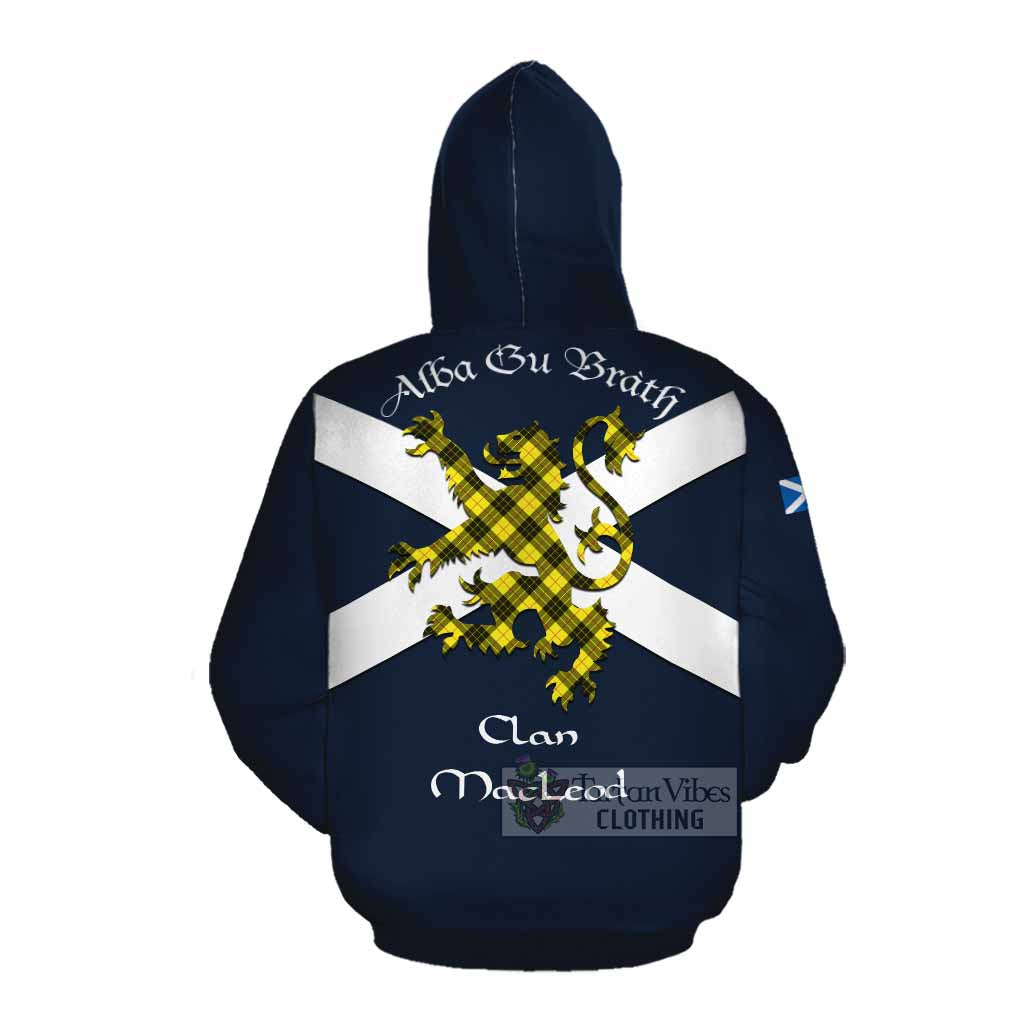 Tartan Vibes Clothing MacLeod (McLeod) Tartan Lion Rampant Cotton Hoodie Proudly Display Your Heritage with Alba Gu Brath and Clan Name