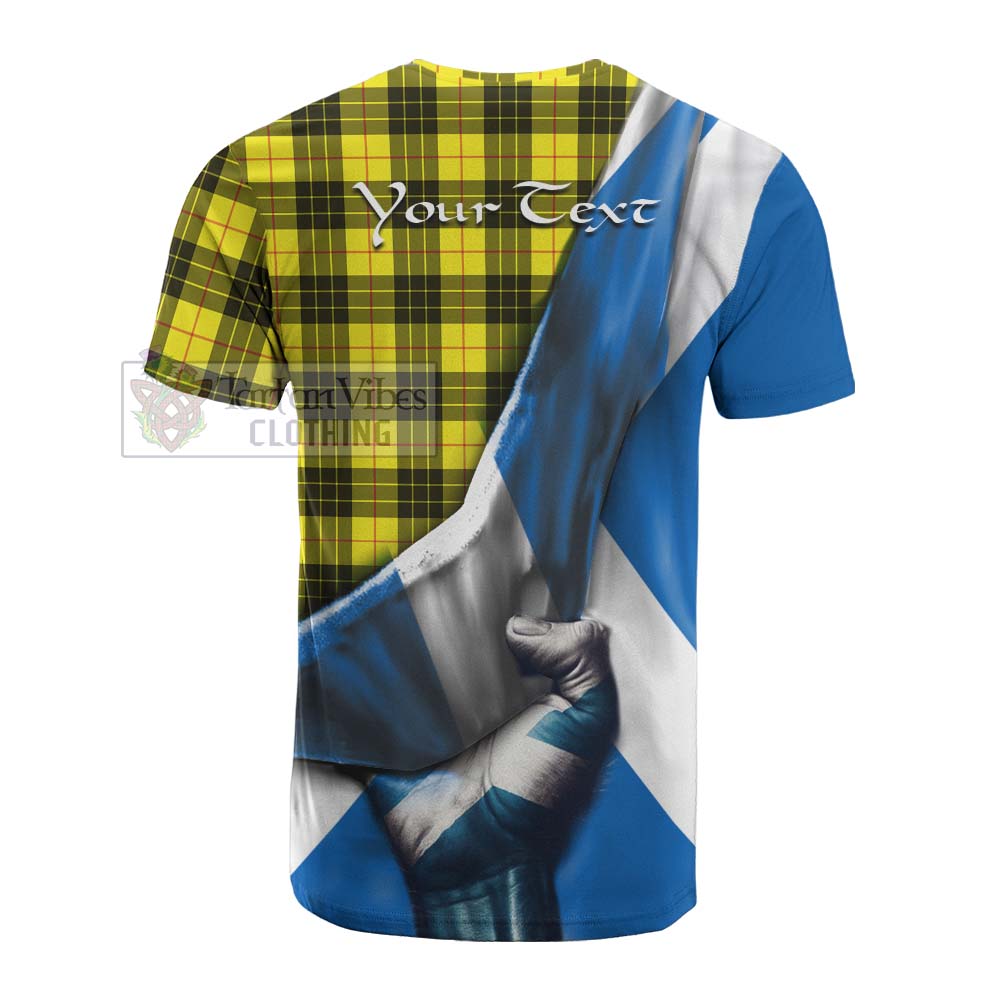 Tartan Vibes Clothing MacLeod (McLeod) Tartan Cotton T-shirt with Family Crest Scotland Patriotic Style