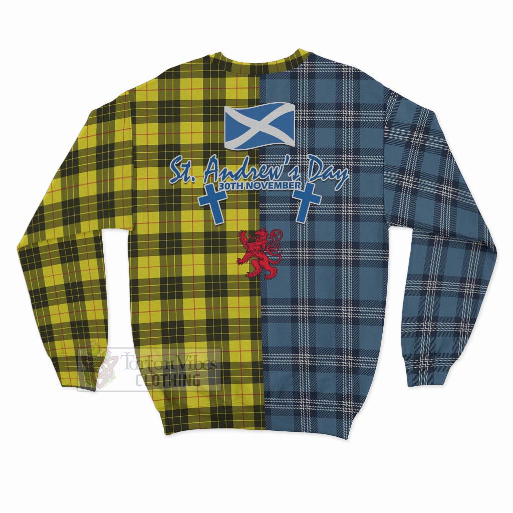 Tartan Vibes Clothing MacLeod (McLeod) Tartan Sweatshirt Happy St. Andrew's Day Half Tartan Style