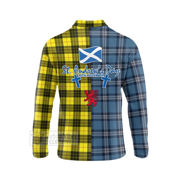 MacLeod (McLeod) Tartan Long Sleeve Polo Shirt Happy St. Andrew's Day Half Tartan Style