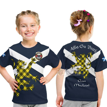 MacLeod (McLeod) Tartan Lion Rampant Kid T-Shirt Proudly Display Your Heritage with Alba Gu Brath and Clan Name