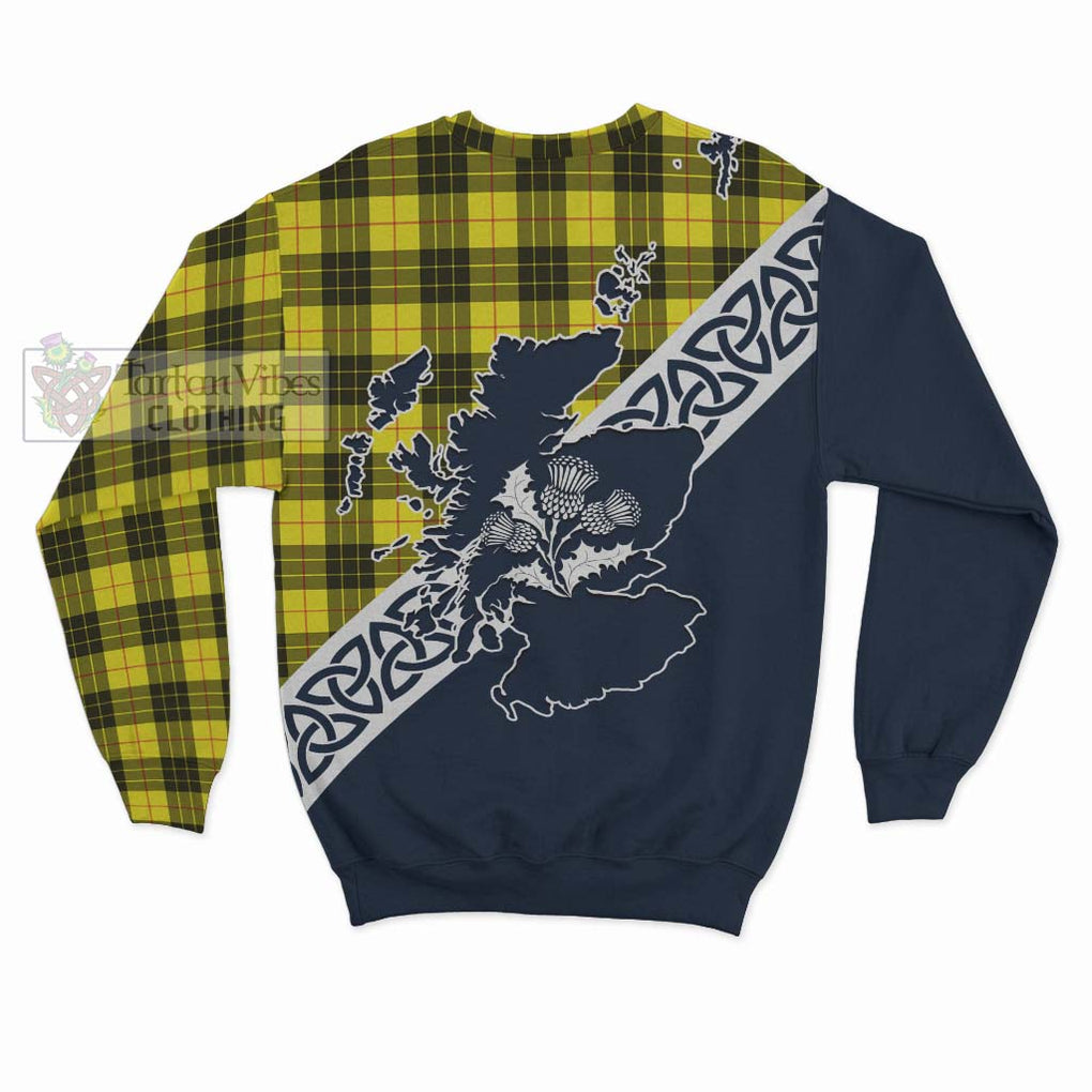 Tartan Vibes Clothing MacLeod (McLeod) Tartan Sweatshirt Featuring Thistle and Scotland Map