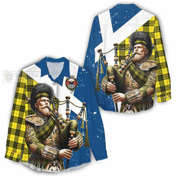 MacLeod (McLeod) Tartan Women's Casual Shirt with Family Crest Scottish Bagpiper Vibes - Tartan Vibes Clothing