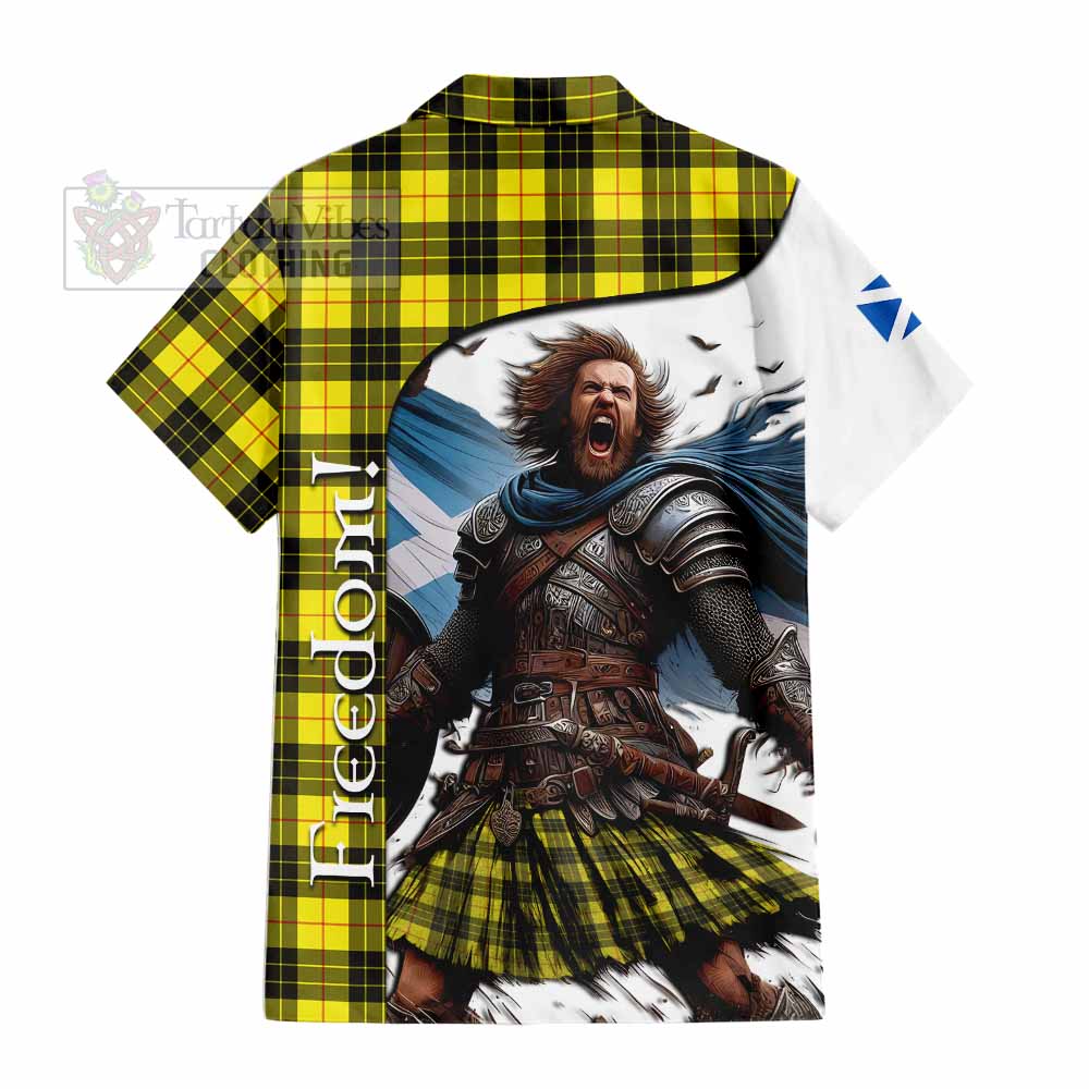 Tartan Vibes Clothing MacLeod (McLeod) Crest Tartan Short Sleeve Button Shirt Inspired by the Freedom of Scottish Warrior