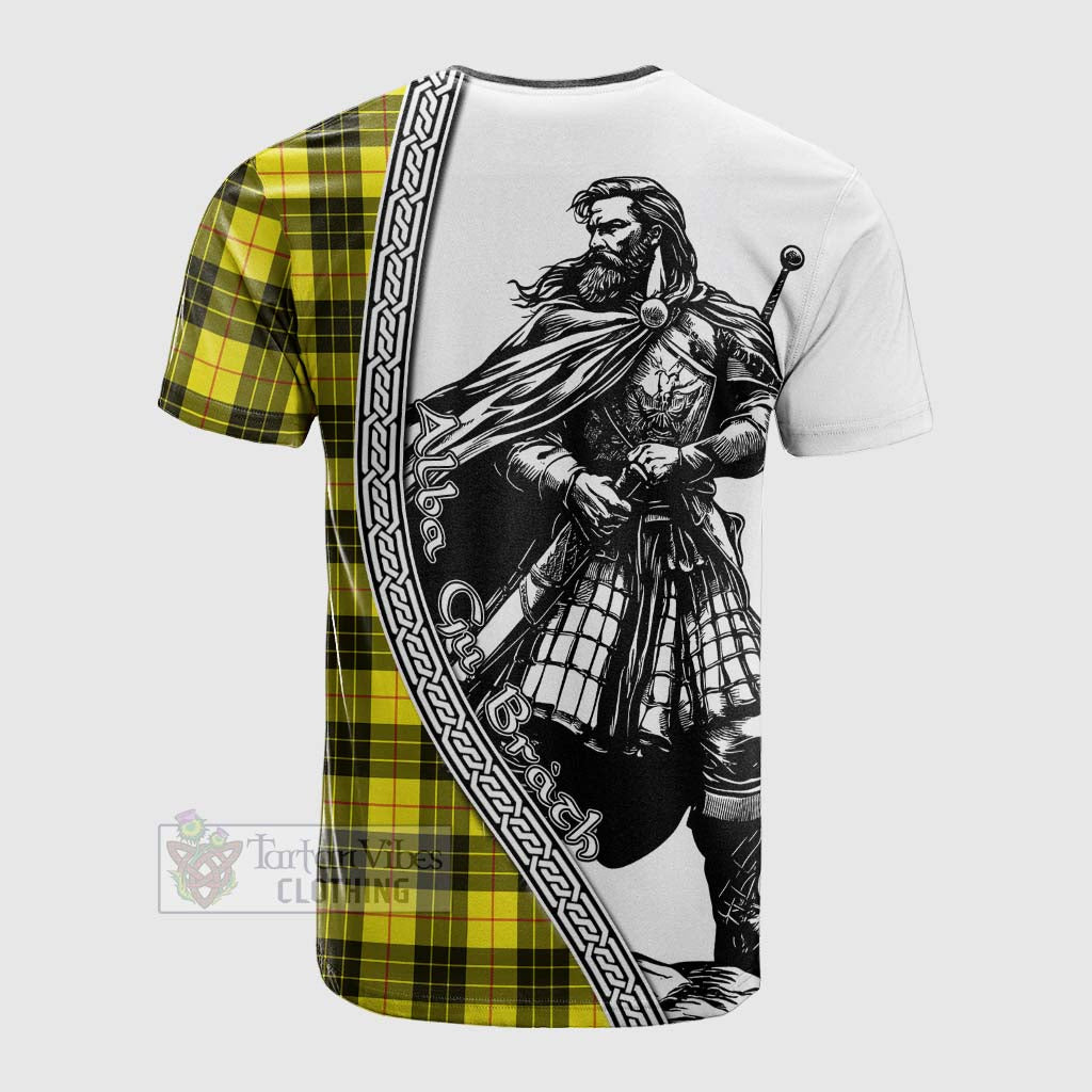 Tartan Vibes Clothing MacLeod (McLeod) Tartan Clan Crest Cotton T-shirt with Highlander Warrior Celtic Style