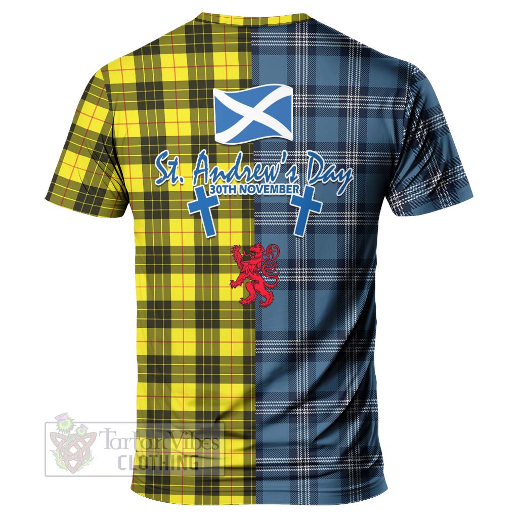 Tartan Vibes Clothing MacLeod (McLeod) Tartan T-Shirt Happy St. Andrew's Day Half Tartan Style