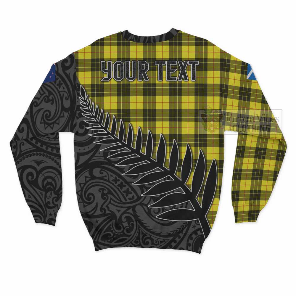 Tartan Vibes Clothing MacLeod (McLeod) Crest Tartan Sweatshirt with New Zealand Silver Fern Half Style