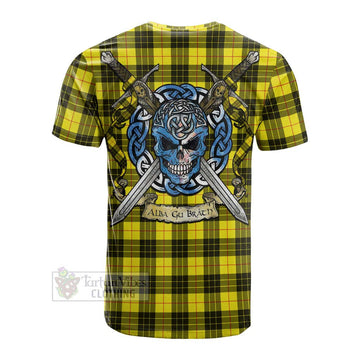 MacLeod (McLeod) Tartan Cotton T-shirt with Family Crest Celtic Skull Style